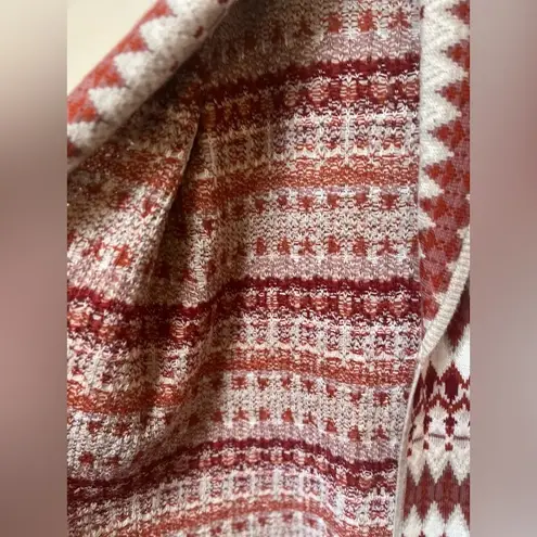 Susina Aztec Geometric Knit Cardigan Sweater Women’s Medium Red