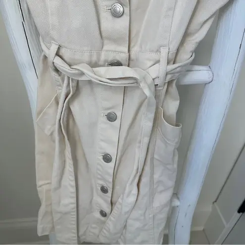 Habitual Cream Denim Sleeveless Buttoned Sundress Size Small