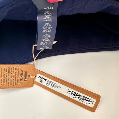 SKIMS Women's Sculpting Swim Fold Over Bikini Bottom Midnight Blue Size XXS NWT