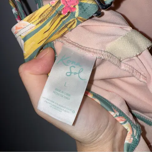 Kona Sol Floral High‎ Hip One Piece Swimsuit Women’s Swimwear Monokini