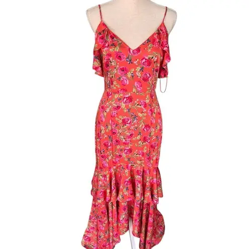 Keepsake The Label Tiered Maxi Dress in orange pink 6