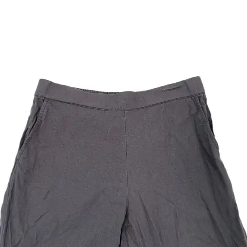 Caslon Linen Blend Wide-Leg Culottes Pants Pockets Lagenlook Charcoal size XS