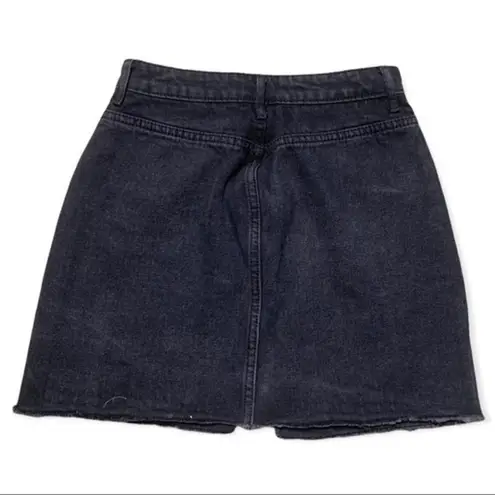 Missguided Denim Skirt Black Size 4 Mirco Mini Bratz High Waisted Shark Bite