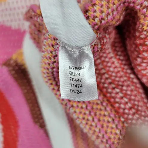 LOFT Crochet Halter Maxi Dress Womens M Pink Wavy Textured Tight Closed Knit Size M