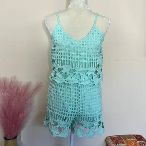 AQUA  by Bloomingdale’s • Crochet cut out romper
