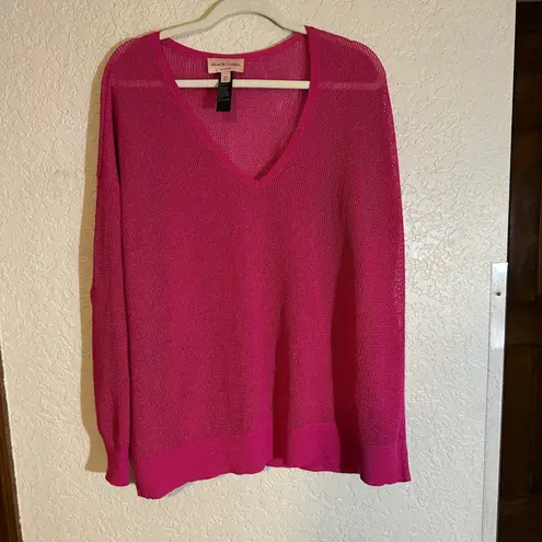 Black Label by Chico's XL Pink Knit V
