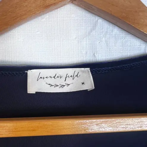 Lavender Field Velvet Vneck Statement Sleeve Blouse Tie Waist Size Medium VTG