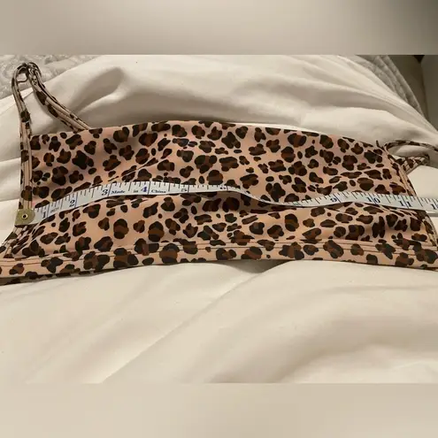 Y2K Animal Camo Print Crop Bikini Top Brown Black Small Size M