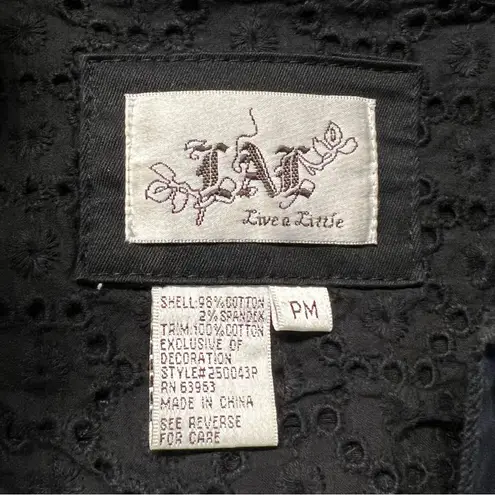 Live a Little Womens Black Military Jacket Size MP Utility Steampunk Y2K