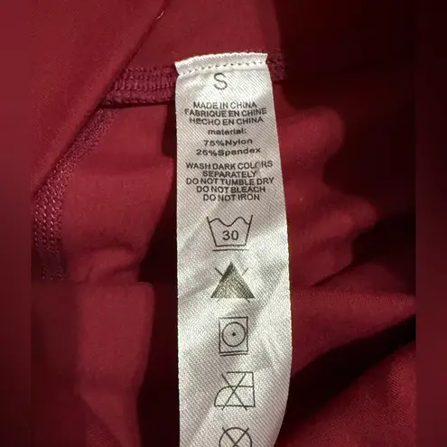 Bright Maroon Buttery Soft & Stretchy Activewear Womens Leggings Sz S Pink