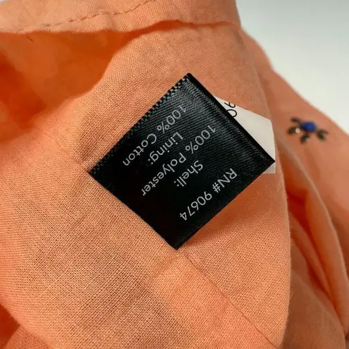 Boston Proper NWOT Embellished Beaded Swing Dress Sleeveless Orange Size XS NEW