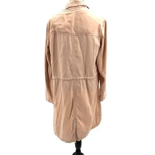 Max jeans Womens Folkstone Drape Open Front Long Cardigan Coat Tencel Pink/Peac