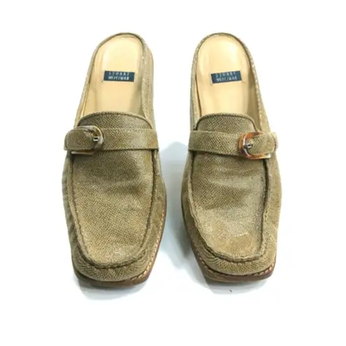 Stuart Weitzman SS1524 GUC $498  leather mules 7