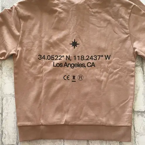 Homme Femme Pink Skeleton Hoodie Dusty Rose Full Zip Streetwear Graphic Zip Sz S