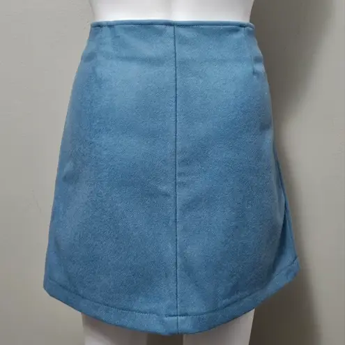 Gap  Blue Zircon Y2K Mod Aline Wool Blend Mini Skirt Size 6