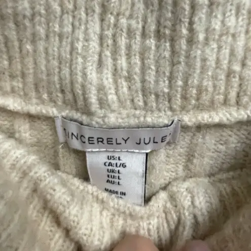 Sincerely Jules Wide Leg Sweater Soft Pants Large Oatmeal Knit Pull On Lounge
