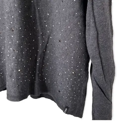 Marc New York MNY Long Sleeve Knit Embellished Gray Top Size L