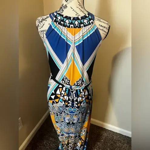 Roz & Ali Multicolored Maxi Dress size 4