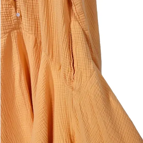 Magaschoni x Anthropologie Organic Gauzy Cotton Mini Dress in Turmeric