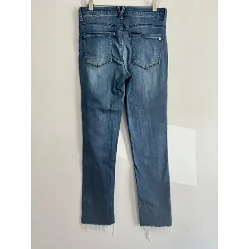 Wit & Wisdom Jeans Women’s Size 2 Blue Distressed Raw Hem Slim Straight
