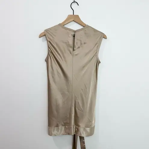 Helmut Lang Hem Drape Tie Tank Top Butter Gold Tan size Small