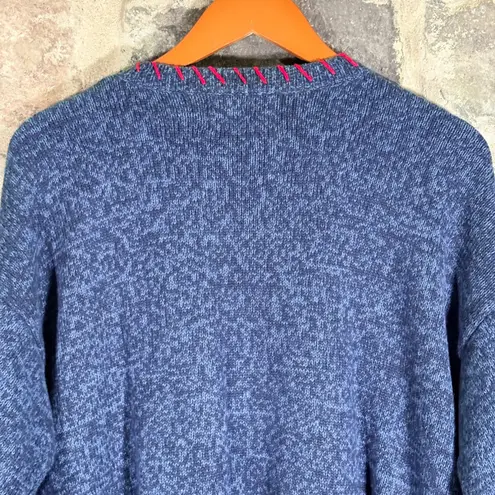 VTG Heirloom Collectibles Patriotic Patchwork Cardigan Sweater L Red White Blue Size L