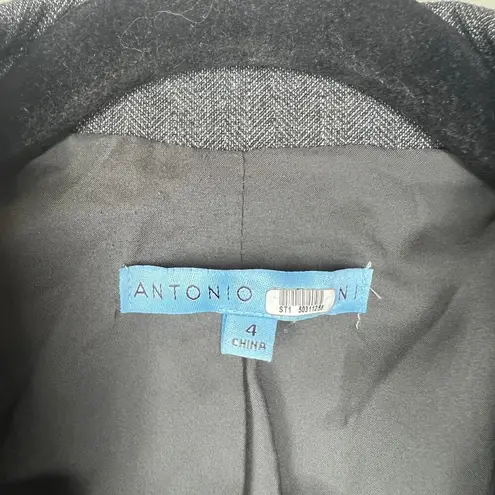 Antonio Melani Antonio‎ Melani Woman's Career Blazer Notch Collar Grey Tweed SZ 4 One Button