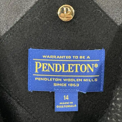Pendleton NEW Long Wool Coat Women's Size 14 Black Plaid