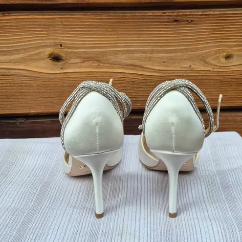 Badgley MISCHKA Saint Elegant Heels Shoes White Size 5.5