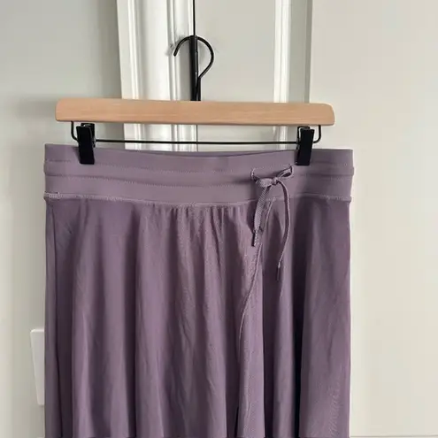 Halara NWT Mesh High Waisted Drawstring Midi Flare Skirt Large Stardust Mauve - Image 5