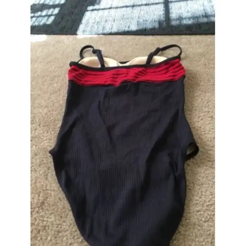 Collection Women's Swimsuit Stripe Size 8 Blue Red One Piece