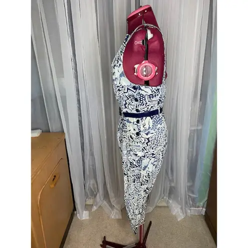 jumpsuit tribal urban overall 1980s navy blue white Size 12