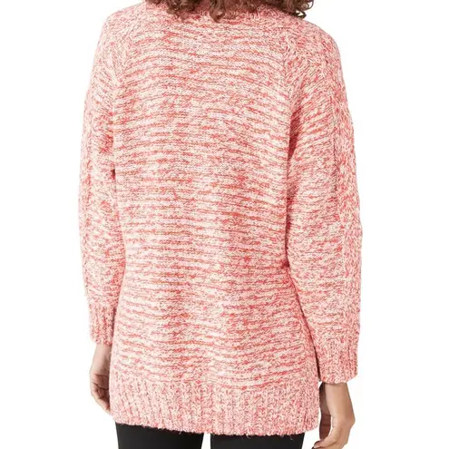 Lucky Brand  Sweater NWT Mock Neck Cable Knit Red/White Tunic Women’s L