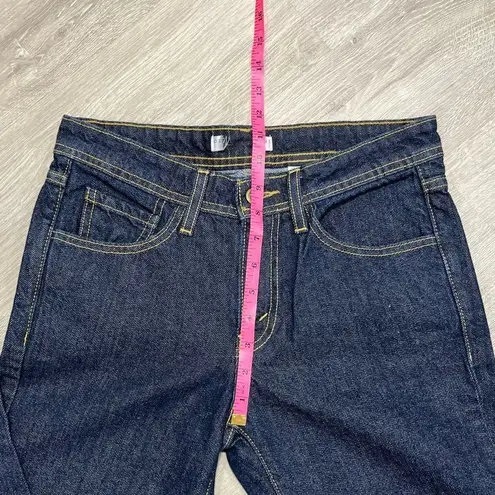 Dark Wash Bootcut Jeans Size 8 Contrast Stitching 100% Cotton Women’s Blue