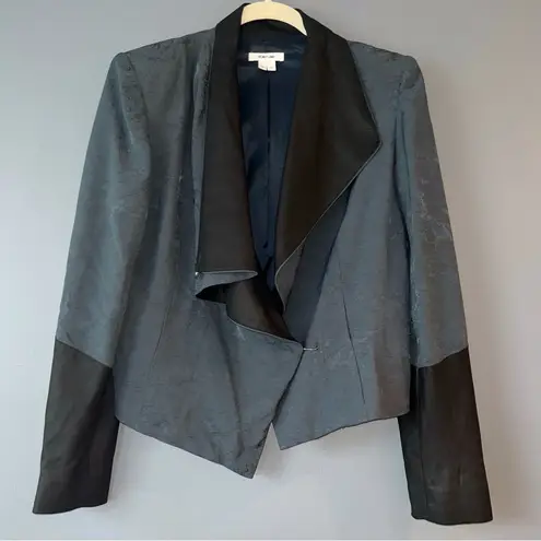 Helmut Lang Perma Jacquard Sleeve Combo Jacket in Dusty Sapphire