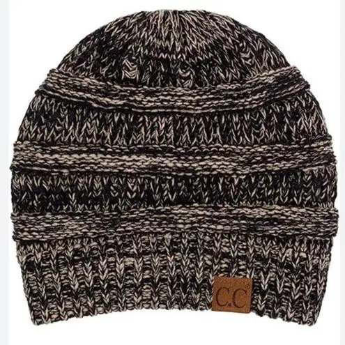 C.C Knit Heathered Beanie Hat Black