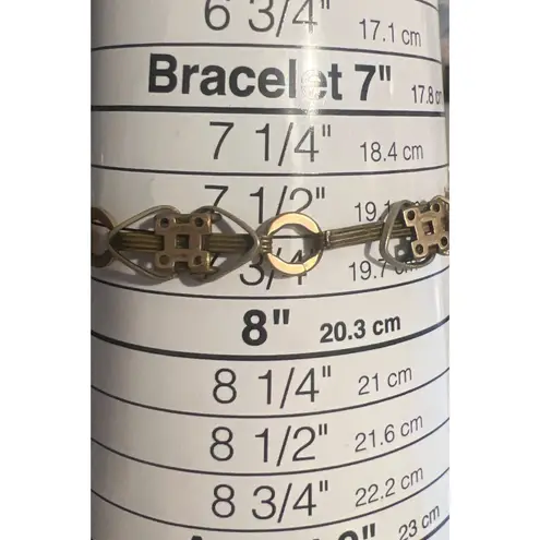 Vintage Antique Hadly Gold Tone Bracelet Intricate Link Spring Ring Estate 7.5"