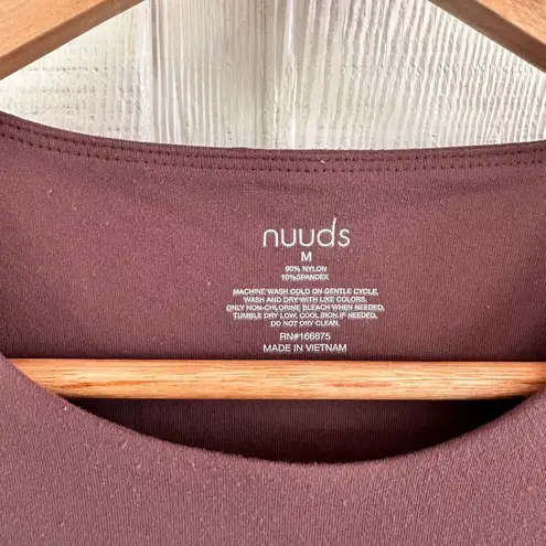 Nuuds Women's Brown Long Sleeve Crewneck Classic Bodysuit Size M