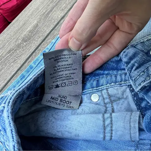 Silver Jeans Suki Mid Rise Bootcut denim thick stitch medium wash