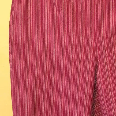 New York And Company Red Striped Capri Pants 14