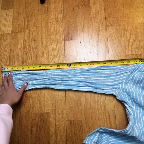 Frank & Eileen Barry Tailored Button Striped Shirt S READ Preppy Coastal Linen - Image 10