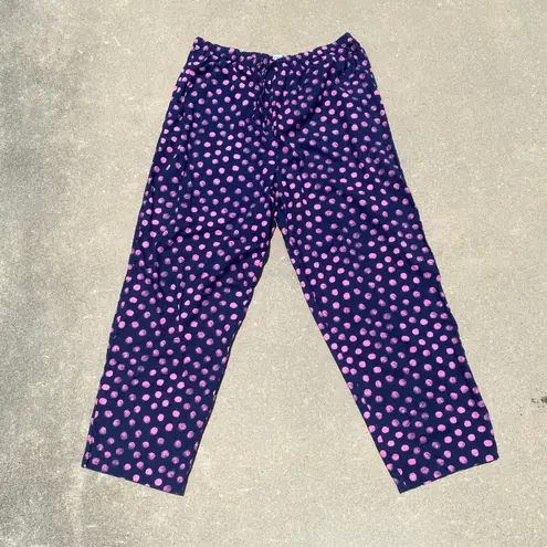 100% Cotton Navy Blue with Pink Polka Dot Pajama Pants Size XL