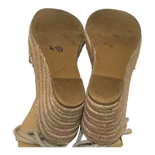 Dolce By Mojo Moxy 8M Boho Lace-Up Embroidered Platform Espidrille Wedge Sandal