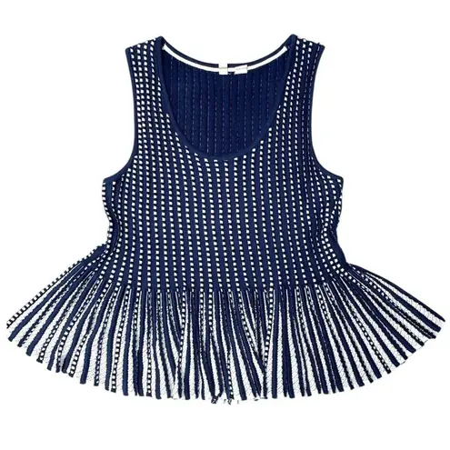 Anthropologie Moth Ostinato Peplum Sweater Tank Medium Blue