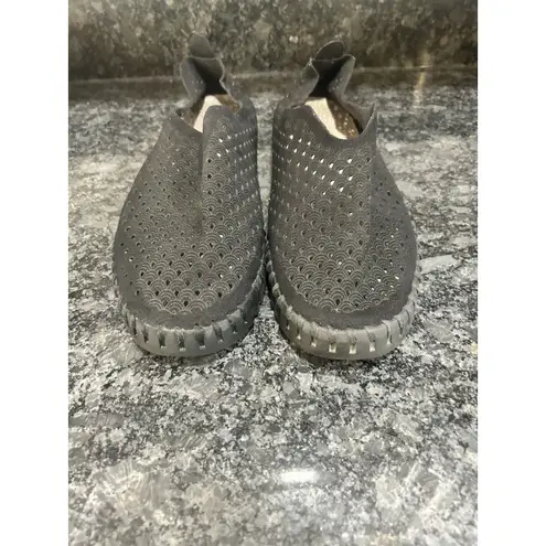 ILSE JACOBSEN Tulip Laser Cut Black Casual Flats Sneakers Shoes US 9/9.5 Eur 40