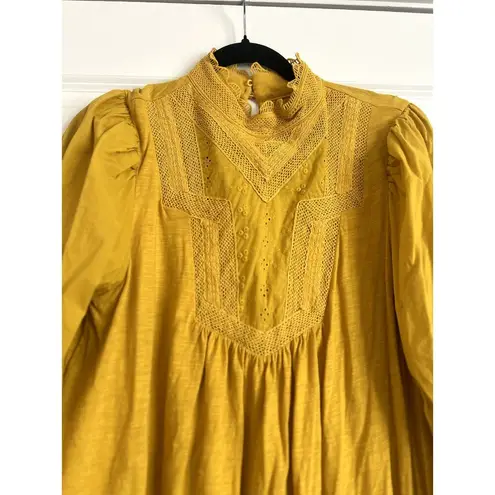 cupio Yellow High Neck Blouse, size M