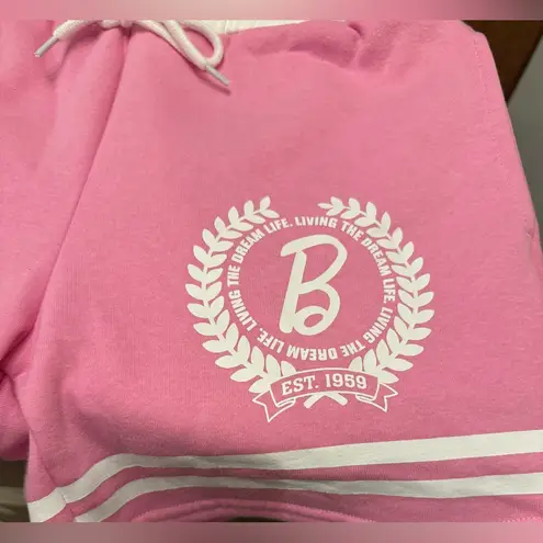 Barbie Pink and white Drawstring Women's Shorts M Size M