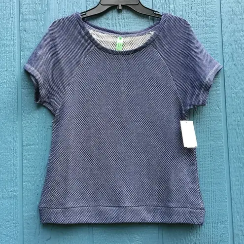 NWT Honeydew Blue Ribbed Short Sleeve Top M Size M