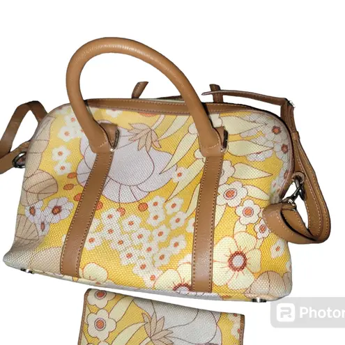 Spartina 449 Linen and Leather Bag and wallet set