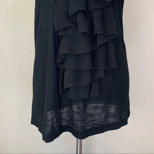 Isabella Rodriguez Black Ruffle Front & Back Women’s Top